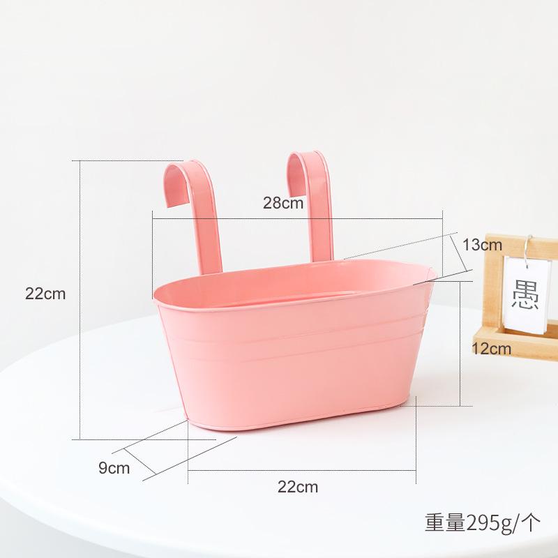 4 Pack Multipurpose Hanging Flower Pots Metal Iron Plant Pot Holders Large Fence Railing Balcony Garden Hanging Bucket Planters