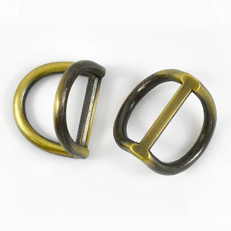 Meetee 5/10/20Pcs 19mm Metal D Ring Buckles Bag Side Clip for Strap Chain Connector Clasp Leather Crafts Hardware Accessories