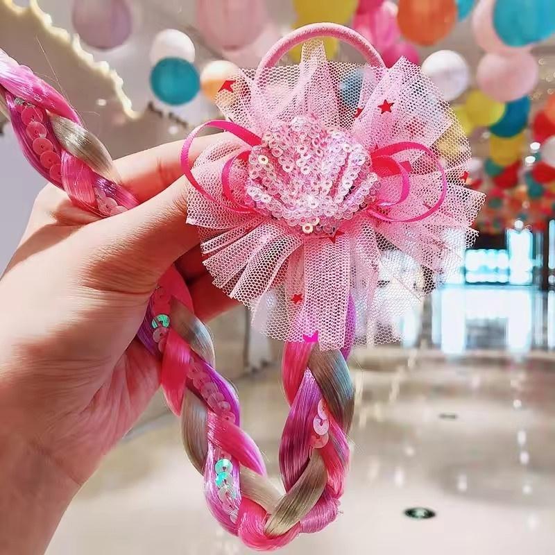 1/2pcs Cute Curly Hair Bowtie Wig Girls Hairpins Ombre Color Headwear Hair Clips for Princess Dress Up Birthday Gift Party Favor