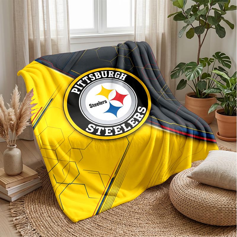 Coperta in Flanella Pile Pittsburgh Steelers Coperta Calda e Accogliente per Divano Letto Viaggio Uso Stagionale