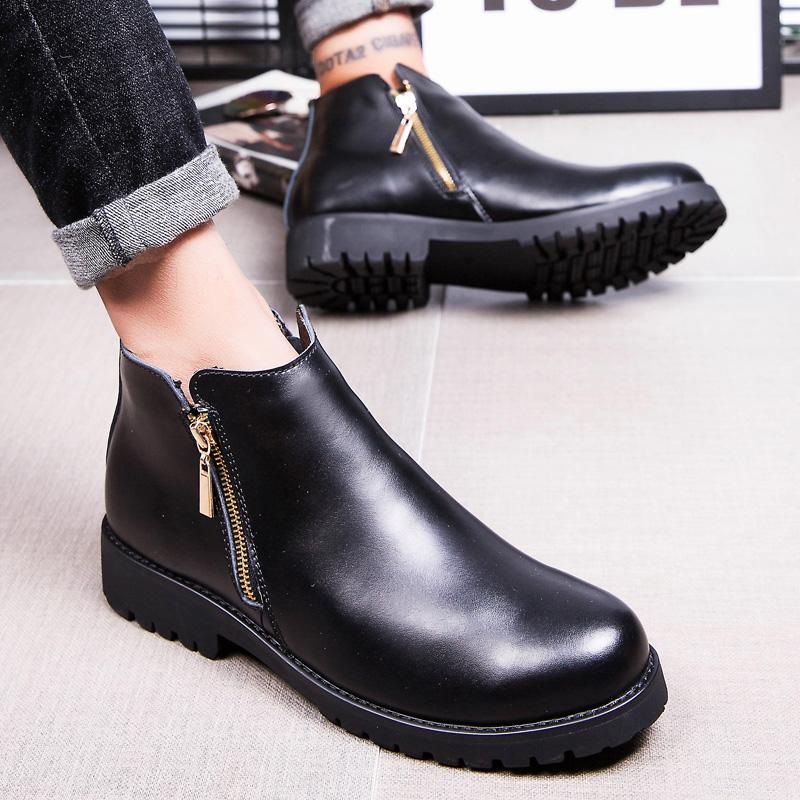 Genuine Leather Classic Male Ankle Boots 2024 High Quality Desert Boots Side Zipper All-match Motorcycle Boots