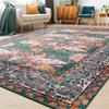 NOAHAS Washable Rugs for Living Room Non Slip Vintage Rug Faux Wool Floral Rug for Bedroom Dining Room Carpet Rug for Room Decor