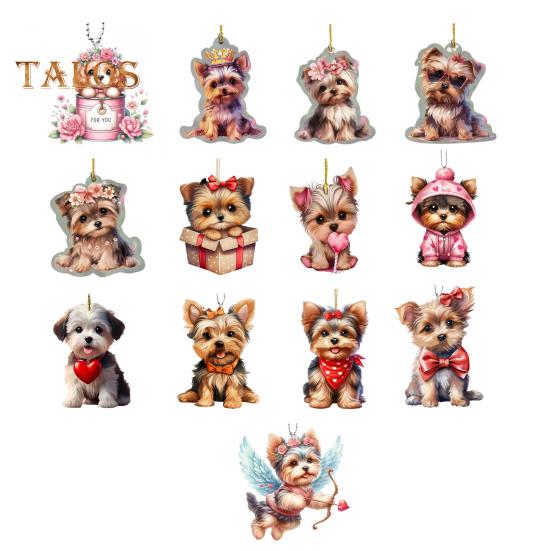 Pandantiv mașină Acrilic Câine balansoar Ușor Oglindă pentru mașină Atârnat Accesorii pentru interiorul mașinii Geantă de umăr Decorare ghiozdan Charm Cadou de Ziua Îndrăgostiților