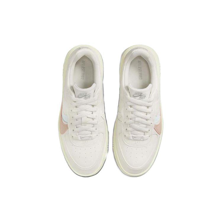 Nike Air Force 1 PLT.AF.ORM Sail Arctic Orange Women Sneakers White Shimmer Light-Silver DJ9946-104