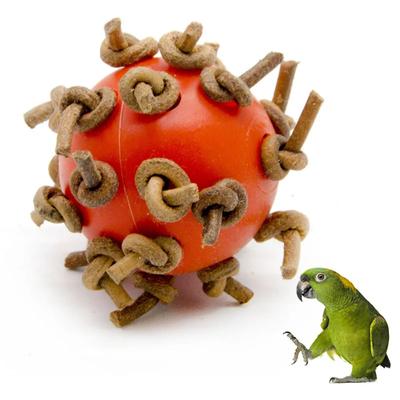 Kauspielzeug für Vögel, Ball, mit Knoten, 4 cm Durchmesser, Fußspielzeug, geeignet für Amazonas-Papagei, Aras, Edelpapageien, Graupapageien, Kakadus