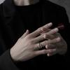 Adjustable Open Ring Men Women Sterling Geometric Hollow Design Minimalist Vintage Style Fashion Jewelry