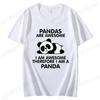 Pandas Are Awesome Print Unisex Tshirt Casual Tshirt Summer Lazy Panda Animal Graphic Fashion Female Tee T Shirts Unisex Clothing