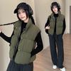 European and American wind cotton vest autumn and winter vest stand-up collar short cotton vest women's down cotton vest