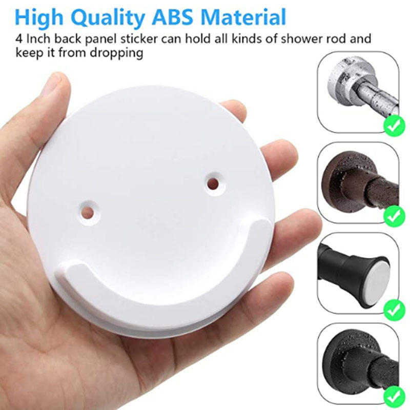 1 Paar Duschvorhangstangen-Halter - Kreative Klebe-Wandhalterungen Funktionieren mit allen Stangenenden