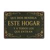 Vintage Metal Sign Que Dios Bendiga Este Hogar Decorative Wall Plaque for Home Interior Outdoor Use Rustic Style