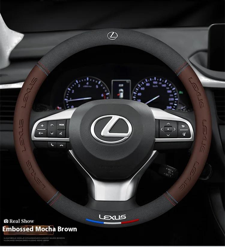 Car Suede Leather Steering Wheel Cover For Lexus F Sport ES200 ES300 RX300 LS500h GS250 GS300 IS300 CT200h NX300 UX300 LX570 HS