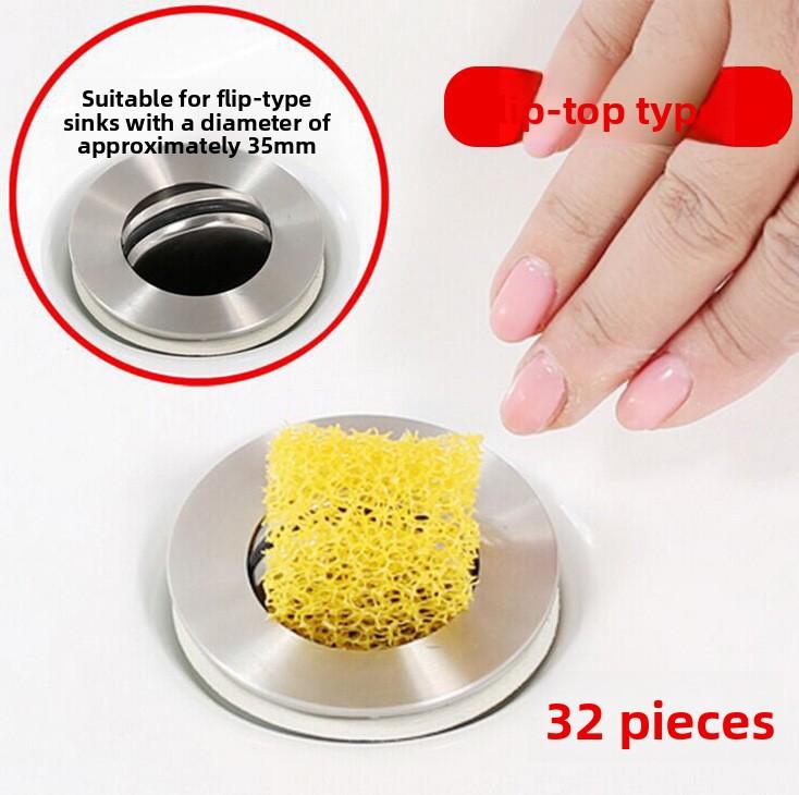 

32/24/12 шт. Губка-фильтр для волос Канализационная ванна Раковина Блокатор волос Фильтр для волос для раковины 32 pcs Flip type