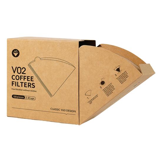 40/100 Stück kegelförmiges Kaffeefilterpapier für 1–4 Tassen, V-förmiges Design, Einweg-Kaffeefilterpapier, V01/V02 Kaffeefilter