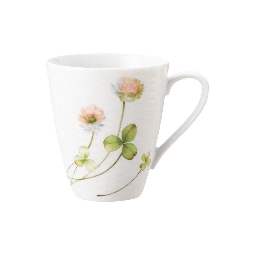 

Noritake Mug, 295cc, Azuma no Michi (Road to Azuma), Microwave and Dishwasher Safe, White Clover Design, Fine Porcelain, T5355L/1654-4