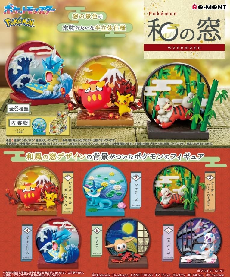 Re-Ment Pokemon Japanese Window 1 Box Approx. H70 x W140 x D55mm Made of PVC and ABS