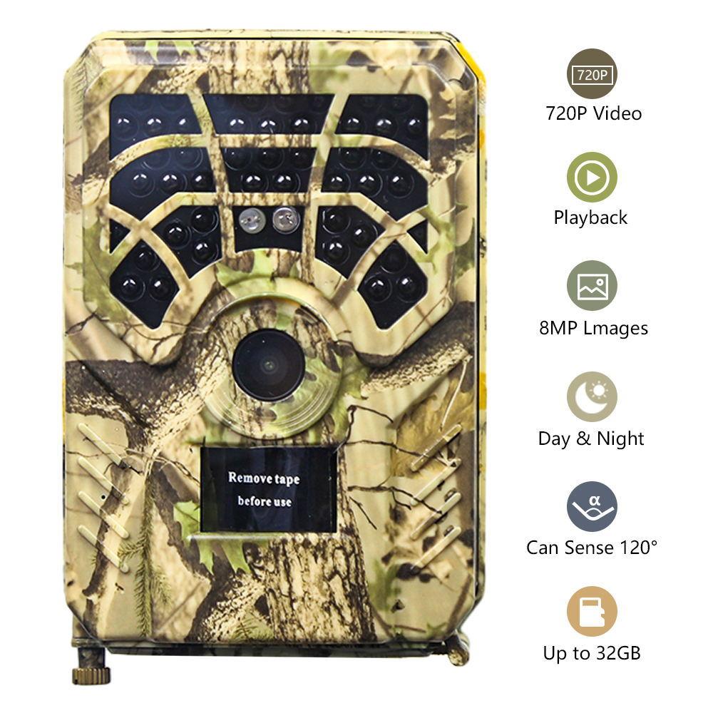 PR300A/PR300C Wildkamera 8MP 720P Wildtier-Jagdkamera 0,3s Auslöser 15-20M Nachtsicht IP54 Wasserdicht Outdoor-Entfernungsüberwachungskamera