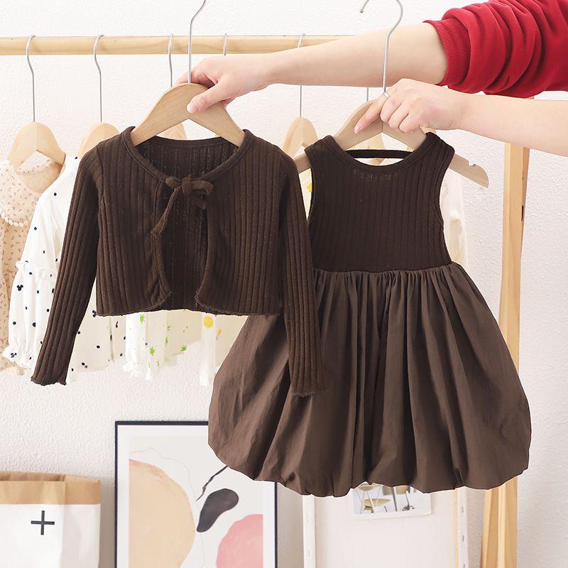 

Korean Style Spring Clothes Toddler Fashionable Little Girl Dress Shawl Suit 90cm