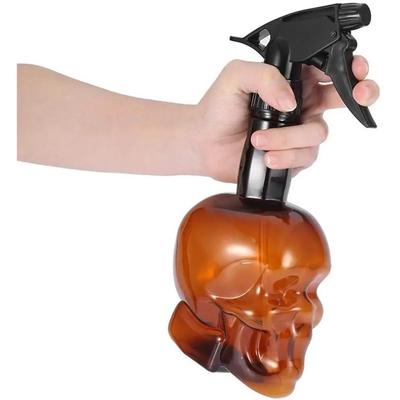 Flacone spray per parrucchieri da 250 ml, ugello a forma di teschio personalizzato, spruzzatore retrò regolabile, flacone per acqua da barbiere