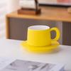 Minimalist Ceramic Coffee Cup & Saucer Set - Light Luxury for Home or Office