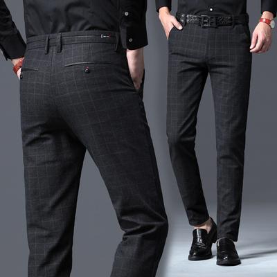 Herbst neue kleine Fuß Freizeithose Herrenmode Koreanische Version der Tide der Hose karierte Freizeithose Jugend dünne Slim-Hose