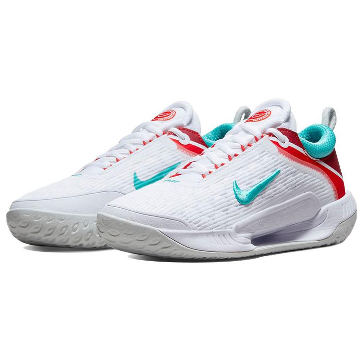 Nike Court Zoom Nxt Hc Weiß Hell Silber Habanero Rot Gewaschenes Türkis Damen DH0222-136