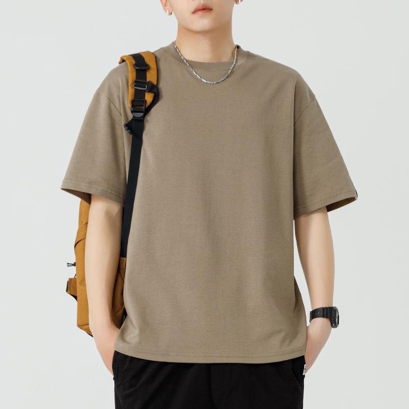Men's Loose Fit Minimalist Crew Neck Solid T-Shirt, Summer Short Sleeve