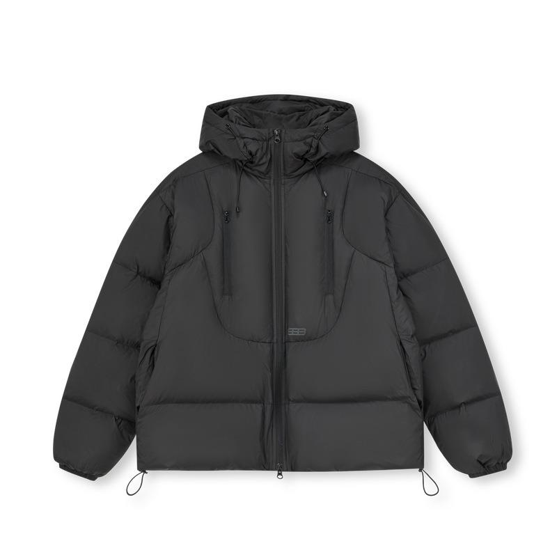 Double pull hooded three-dimensional short couple cotton clothes winter women's new loose coconut white warm coat men