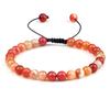 6mm Natural Stone Men Bracelets Charm Tiger Eye Black Beads Bracelet Braided Bangle Adjustable Charm Women Yoga Jewelry Pulseras