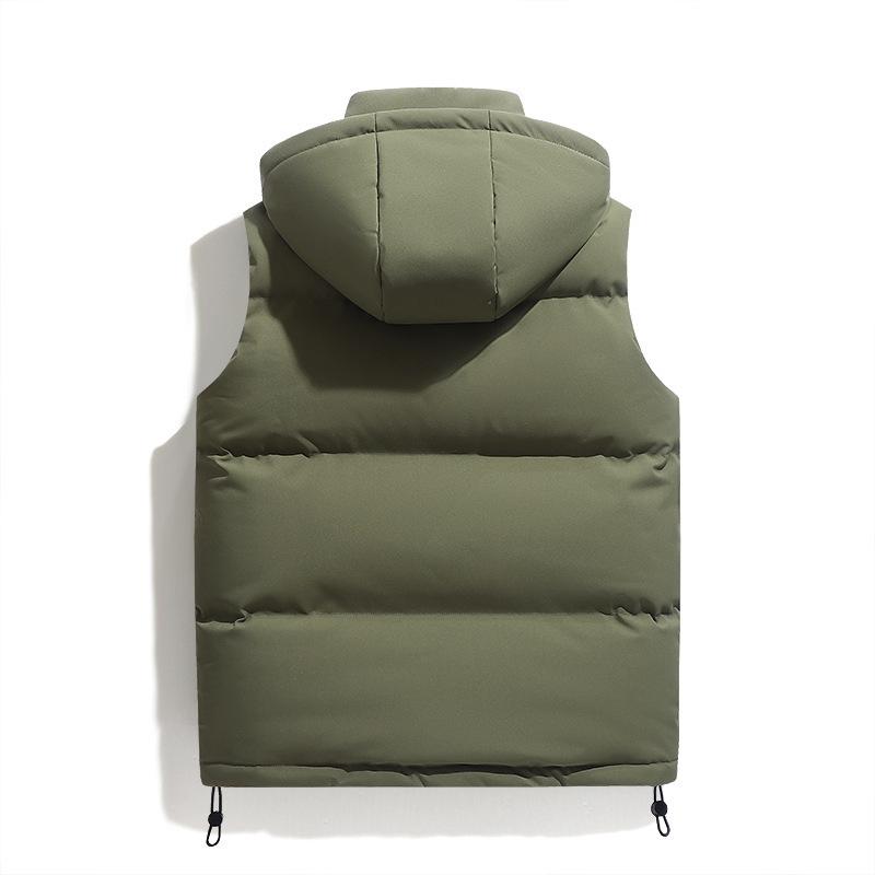 2025 Down Cotton Vest Men's Autumn and Winter Casual Vest Vest Vest Winter Warm Vest Large Size Thickened Trendy Jacket
