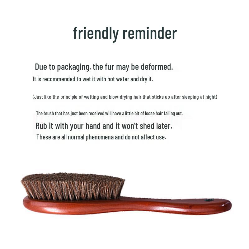 Fengge Tu 23cm Solid Wood Horsehair Shoe Brush