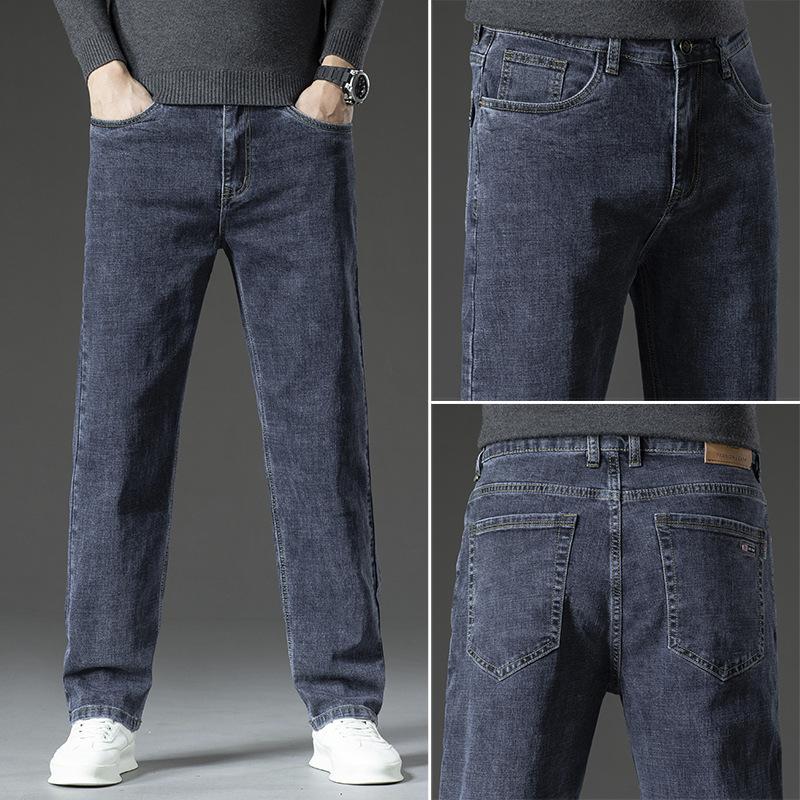 

Straight-leg Jeans For Men, American Style, Loose, Thick, Korean Style, Fashionable, Versatile Casual Trousers, Men s Spring And Autumn Trousers 29 синий
