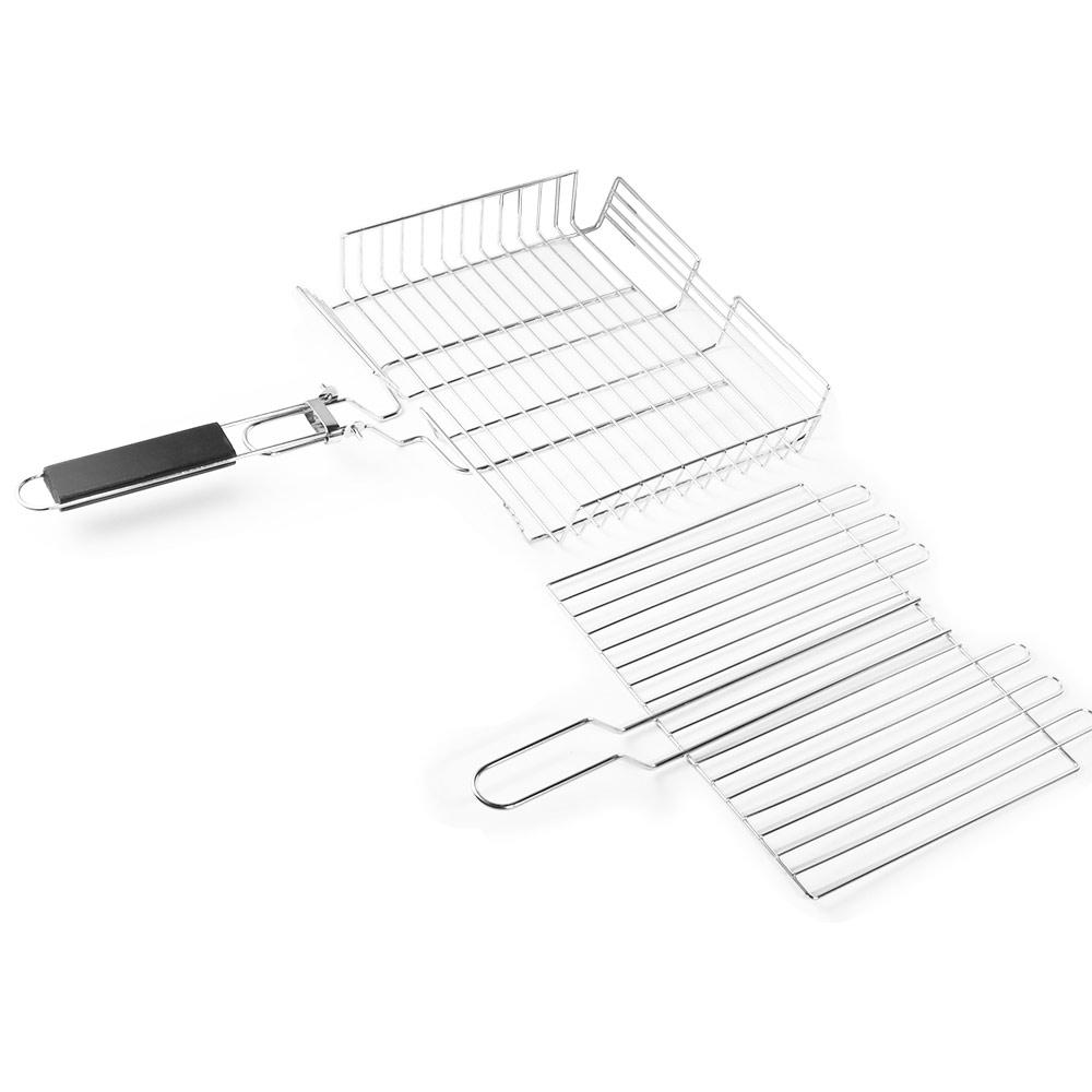 Vikbar fiskgrillkorg Extra stor grillnätmatta BBQ-verktyg Grillställ Utomhus