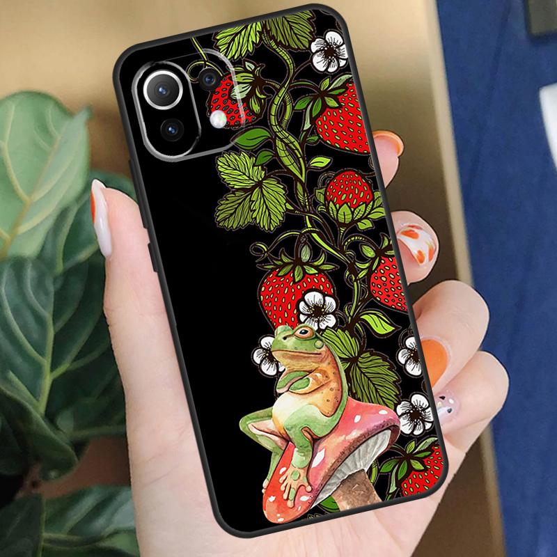 Cottagecore Frog Mushroom Kawaii Case For POCO F5 X3 X5 Pro F4 X4 F3 C65 M5s Cover For Xiaomi 13T 14 Pro 11T 12T 12 13 Lite