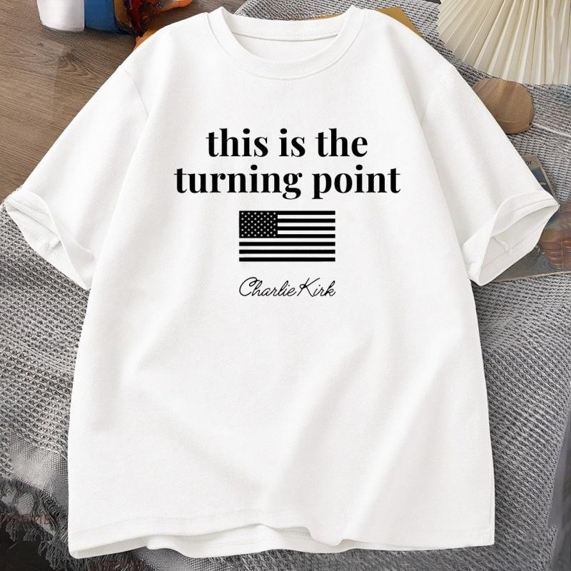 

Charlie Kirk This Is The Turning Point TShirt Freedom Faith T Shirt Loose Oversized Cotton Short Sleeves Casual Hip Hop Tees 4XL