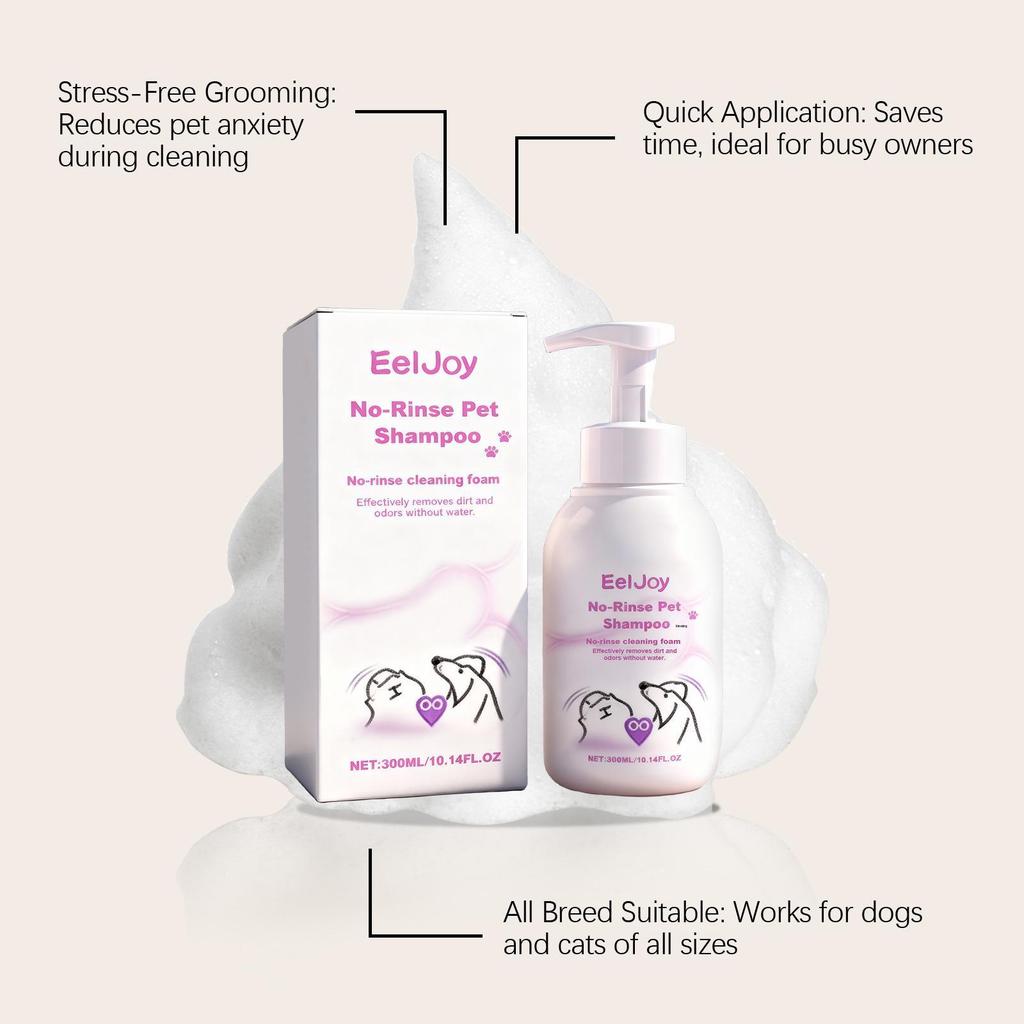 EELJOY No-Rinse Leave-In Pet Shampoo Foam - Fur Cleansing & Softening Care