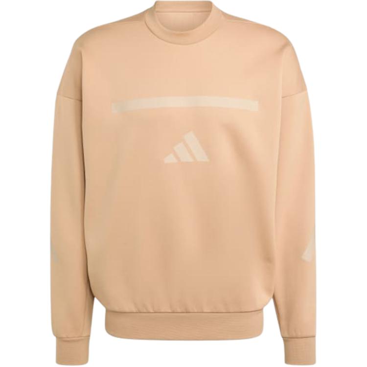 Adidas Long Sleeve Crew Neck Loose Sweatshirt Men Sweatshirt Warm-Sandstone JW4750