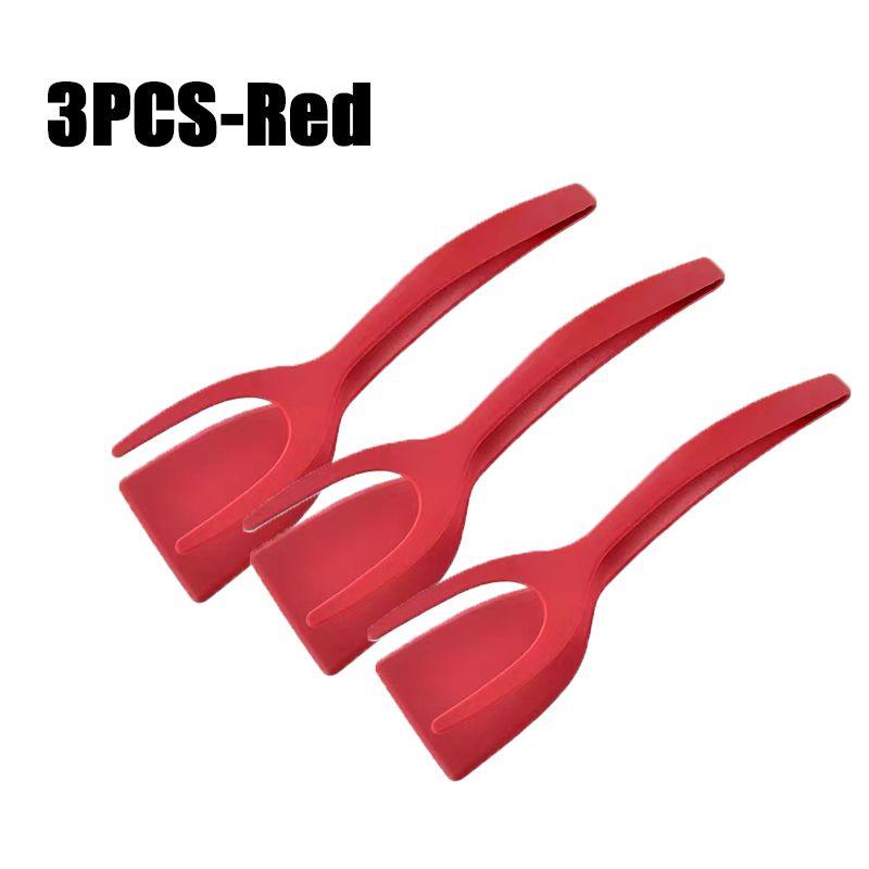 2 in1 Silicone Clip Spatula for Frying Steak Pancakes Toast Omelette Tongs Silicone Omelet Spatula Flip Shovel Kitchen Tool