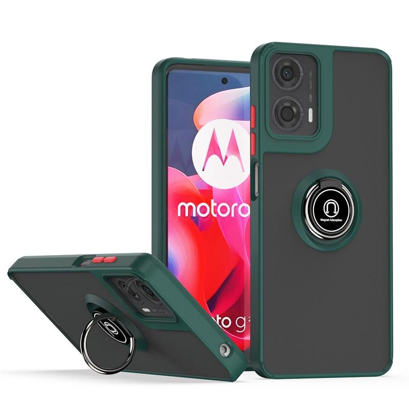 For Motorola Moto G04 G24 Case Magnetic Ring Holder Shockproof Armor Phone Case For MotoG04 MotoG24 G 04 24 Hard PC Back Cover
