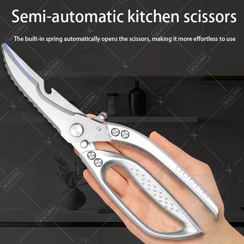 Nożyczki Kuchenne Nożyce ze Stali Nierdzewnej z Antypoślizgowym Uchwytem Do Drobiu Mięsa Kości Nożyczki BBQ Nożyczki Wielofunkcyjne