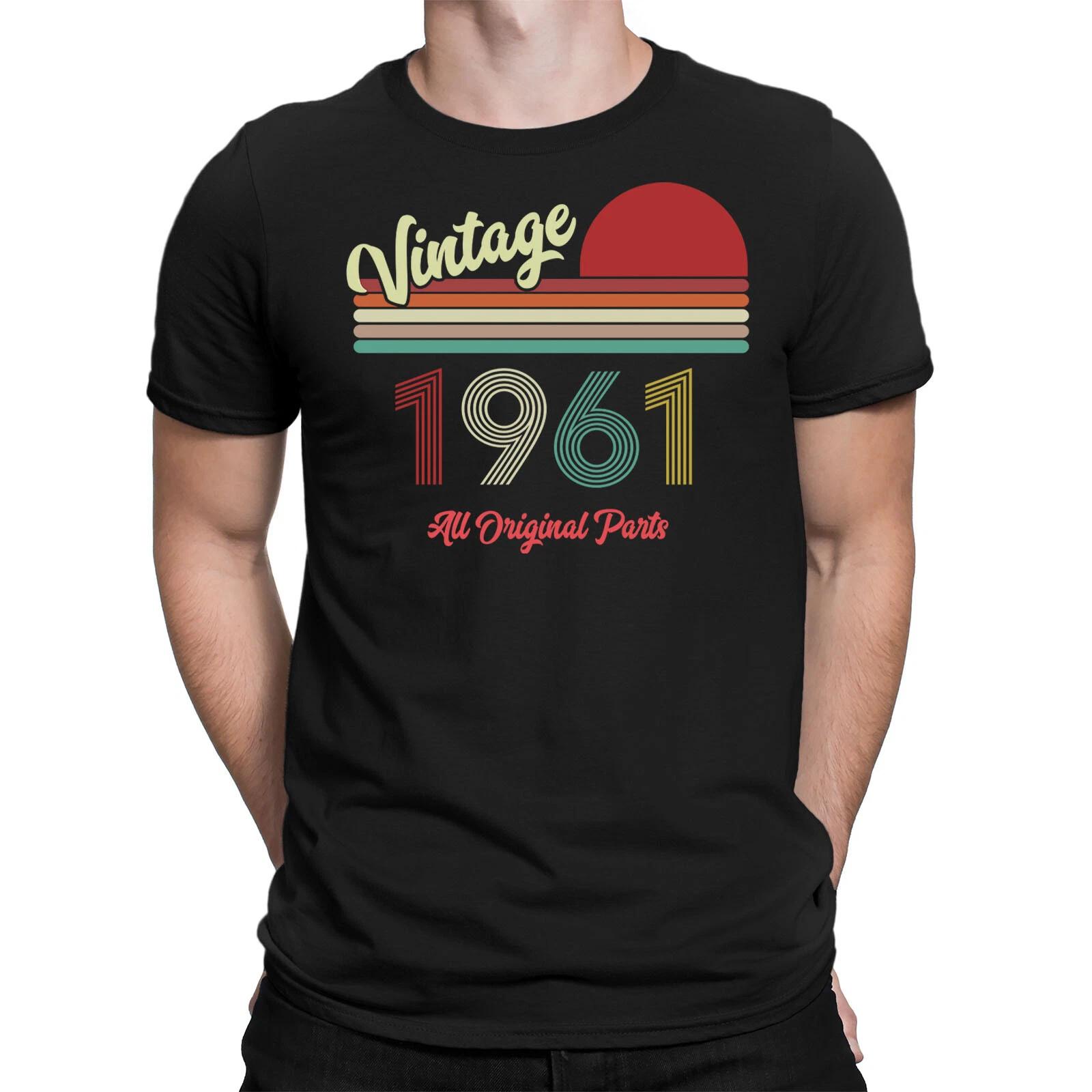 65th Birthday Gift T-shirt Vintage 1961 All Original Parts Mens Birthday Tee Top M
