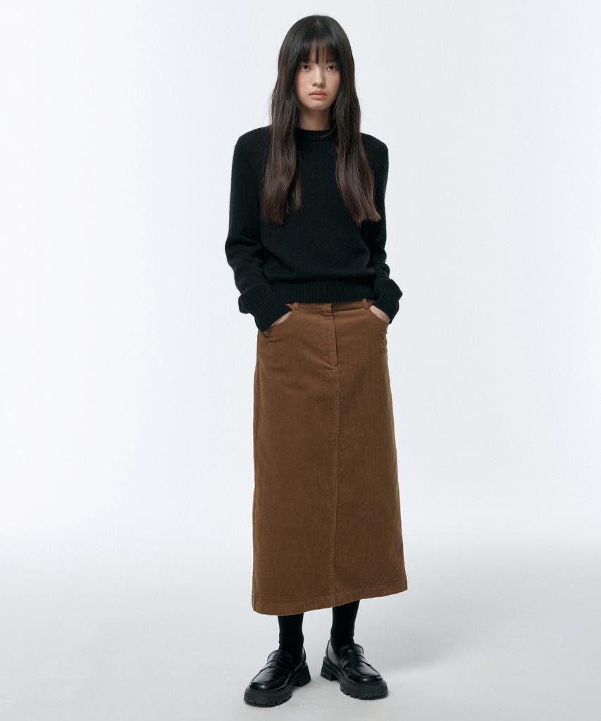 MUSINSA STANDARD WOMAN Women'S Corduroy Midi Skirt [Light Brown]
