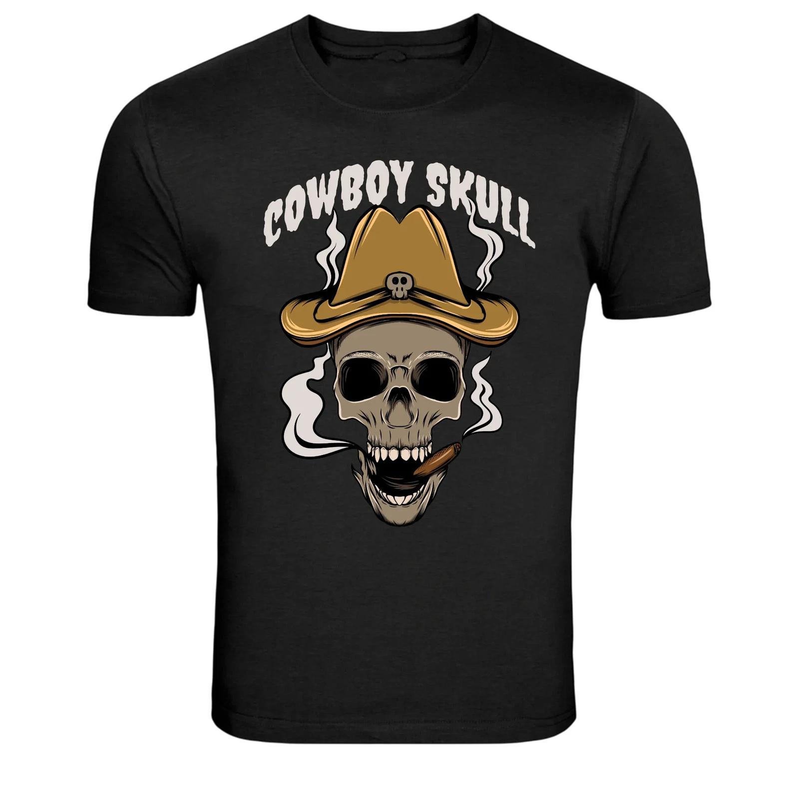 Cowboy Skull Cigar Western Graphic T-Shirt 4XL