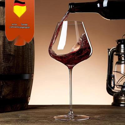Set di Lusso di Calici da Vino Color Borgogna con Caraffa in Cristallo e Calici a Gambo Alto