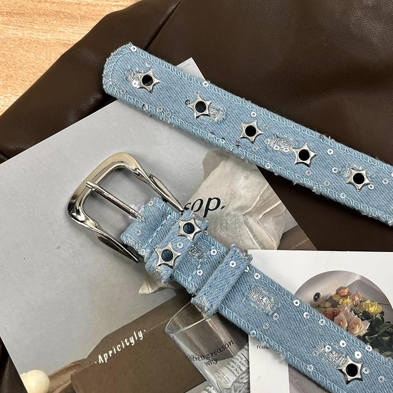 Canvas Belts with Needle Buckle Leather Belts for Women ladies Trendy Simple Versatile Korean-Style Denim Waistband Decoration