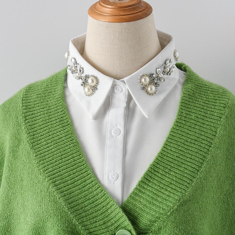 Glass Diamond Fake Collar Fashionable and Versatile Half Body Shirt Women's Fake Collar