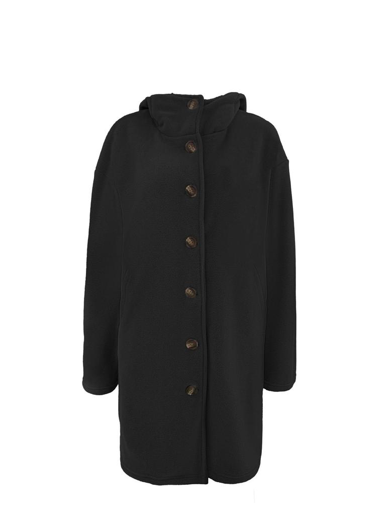 Trendy Women's Long Hooded Wool Coat - Casual Loose Fit, Perfect for Autumn and Winter