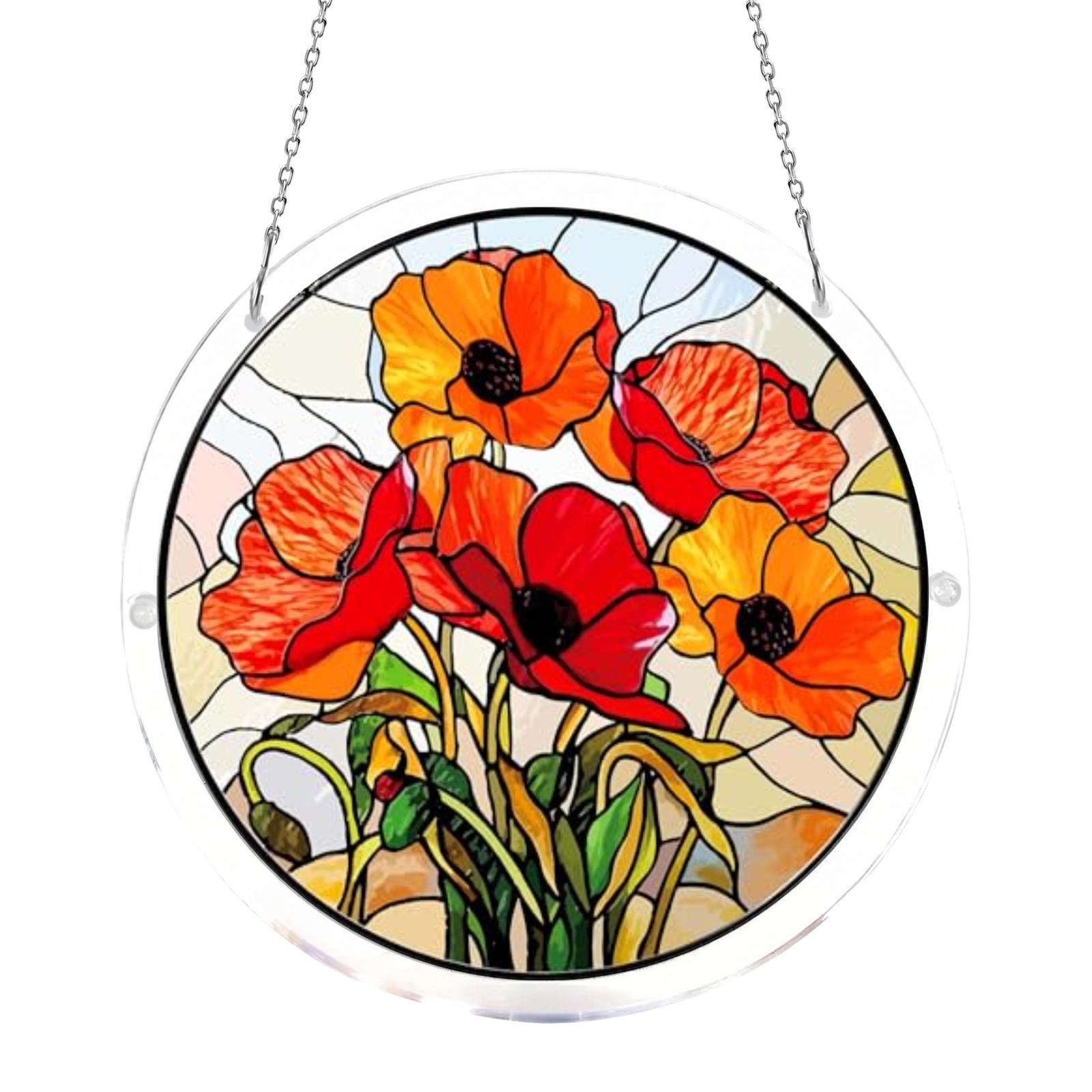 

2D Flat Acrylic Sun Catcher Window Hanging Decoration with Scenic Mountain River Landscape Design for Home and Office Display One Size