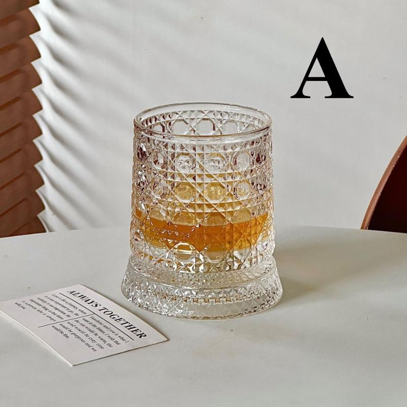 1PCS Rotating Whisky Glass 360 Degree Rotating Crystal Beer Glass Thick Base for Bourbon And Scotch Whisky a Unique Gift for Men