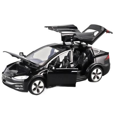 Tesla Model X Toy Car, 1/32 Zinc Alloy Diecast Car Toys for Kids, Pull Back Collectible Vehicle Toy Door Opening Scale Car Model