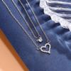 New Fashion Double Layer Love-shaped 925 Sterling Silver Personality Crystal Necklaces XL131